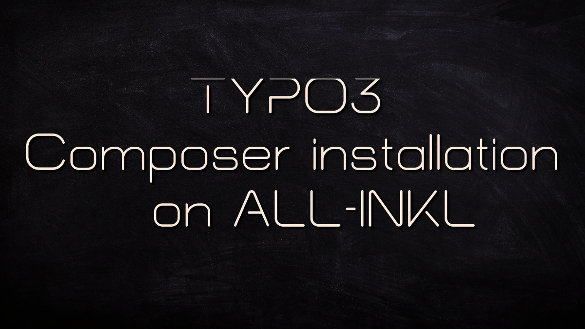 Composer installation for TYPO3